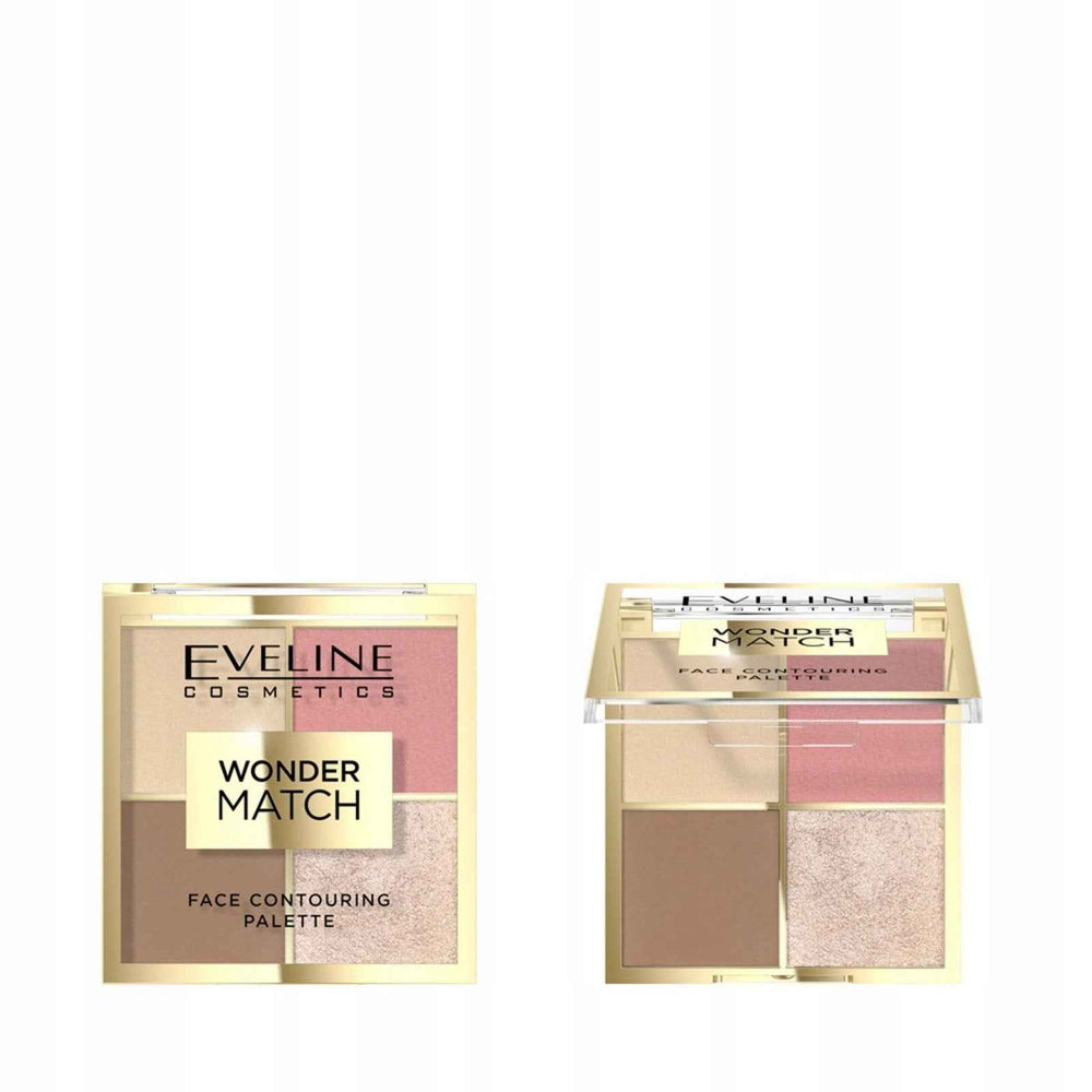 Eveline Cosmetics Wonder Match – Contouring Palette for Women, 4 Shades, 02, 10.8 g