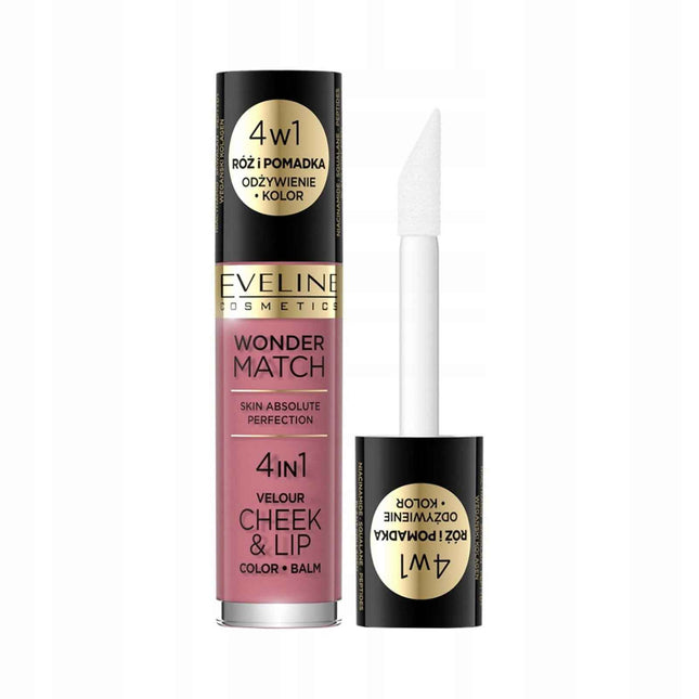 Eveline Cosmetics Wonder Match 4in1 – Lip & Cheek Balm 2-in-1 for Women, 04, 4.5 ml