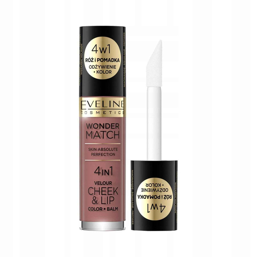 Eveline Cosmetics Wonder Match 4in1 – Lip & Cheek Balm 2-in-1 for Women, 05, 4.5 ml