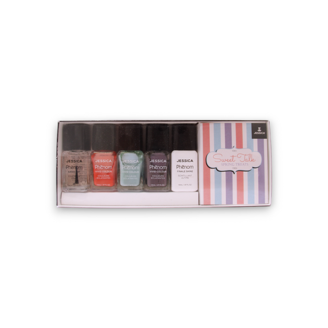 Jessica Sweet Talk Set Jessica: Phenom Vivid Colour Nail Polish – Makeup Set for Women, PHEN-079, U Had Me At Hello, 14 ml + Phenom Vivid Colour, Nail Polish, PHEN-080, Smooth Talker, 14 ml + Phenom Vivid Colour, Top…