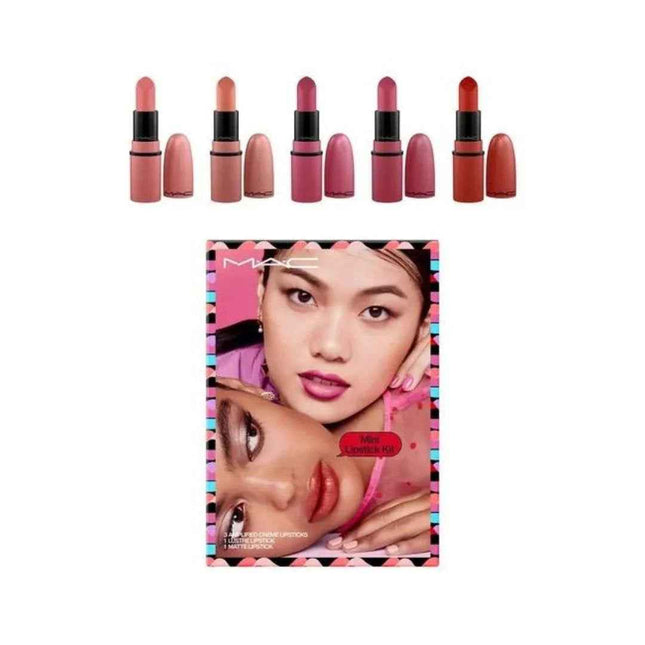 MAC Mini Lipstick Kit Set MAC: Amplified for Women, Matte, Cream Lipstick, You Can't Chili With Us, 1.8 g Miniature + Amplified, Matte, Cream Lipstick, Double Date, 1.8 g Miniature + Amplified, Matte, Cream Lipstick,…