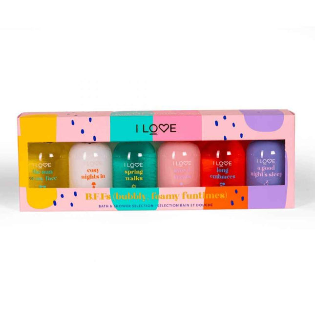 I Love Bubbly Foamy Funtimes Set I Love: Long Embraces Hydrating – Shower Gel for Women, For All Skin Types, 100 ml + Sweet Treats, Hydrating, For All Skin Types, 100 ml + Springs Walks, Hydrating, For All Skin…