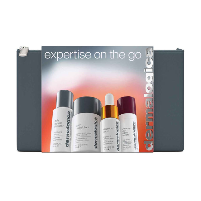 Dermalogica Expertise On The Go Set Dermalogica: Daily Glycolic Cleansing – Cleansing Gel for Women, For Face, 30 ml + Daily Microfoliant, Exfoliating, Exfoliating Powder, 13 g + Biolumin-C, Vitamin C, Brightening,…