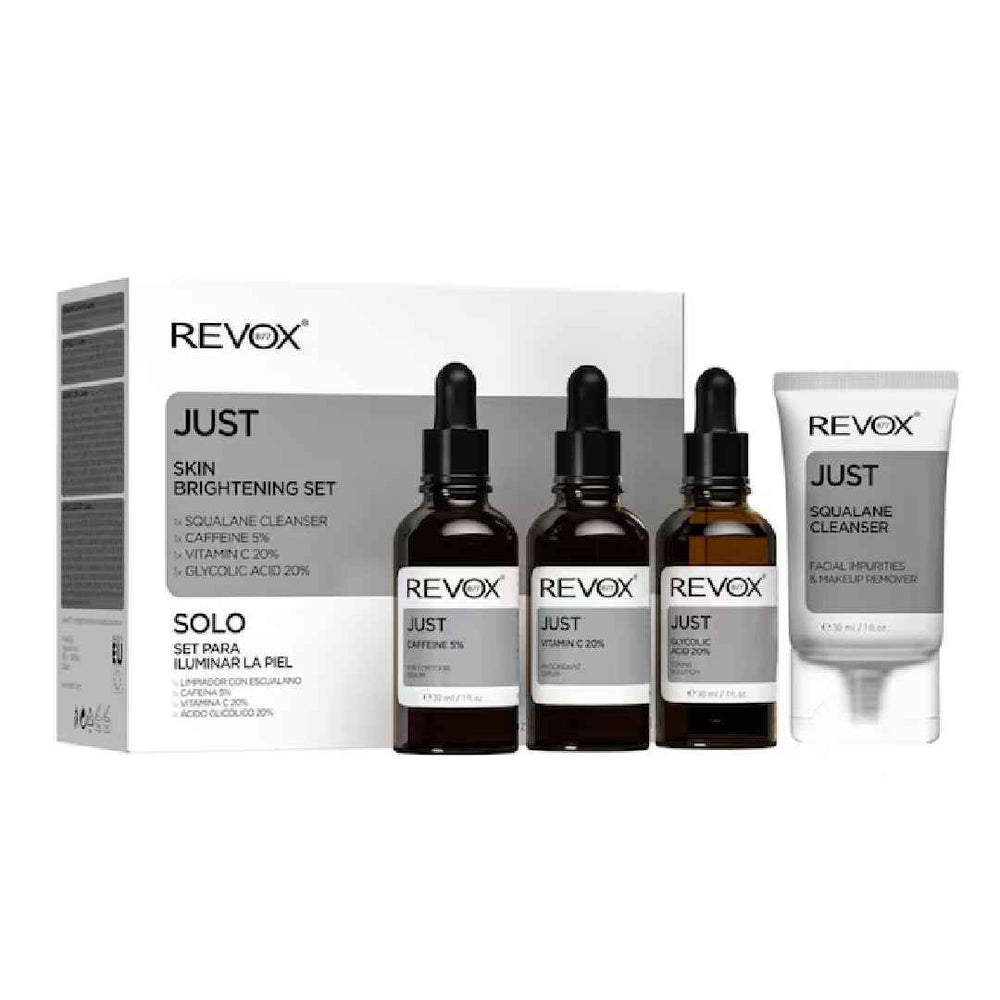 Revox B77 Skin Brightening Set Revox B77: Just Caffeine 5% Anti-Dark Circles Day – Eye Serum for Women, 30 ml + Just, Vitamin C 2%, Anti-Oxidant, Serum, For Face, 30 ml + Just, Glycolic Acid 20%, Toning, Serum, For…
