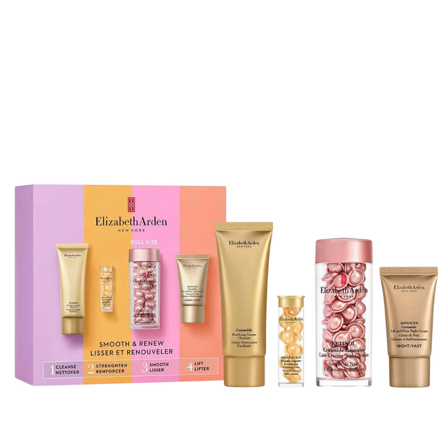 Elizabeth Arden Set Elizabeth Arden: Ceramide Eliminates Impurities – Cleansing Cream for Women, 50 ml + Advanced Ceramide, Lift & Firm, Night, Cream, For Face, 15 ml + Advanced Ceramide, Restores, Serum Capsules,…