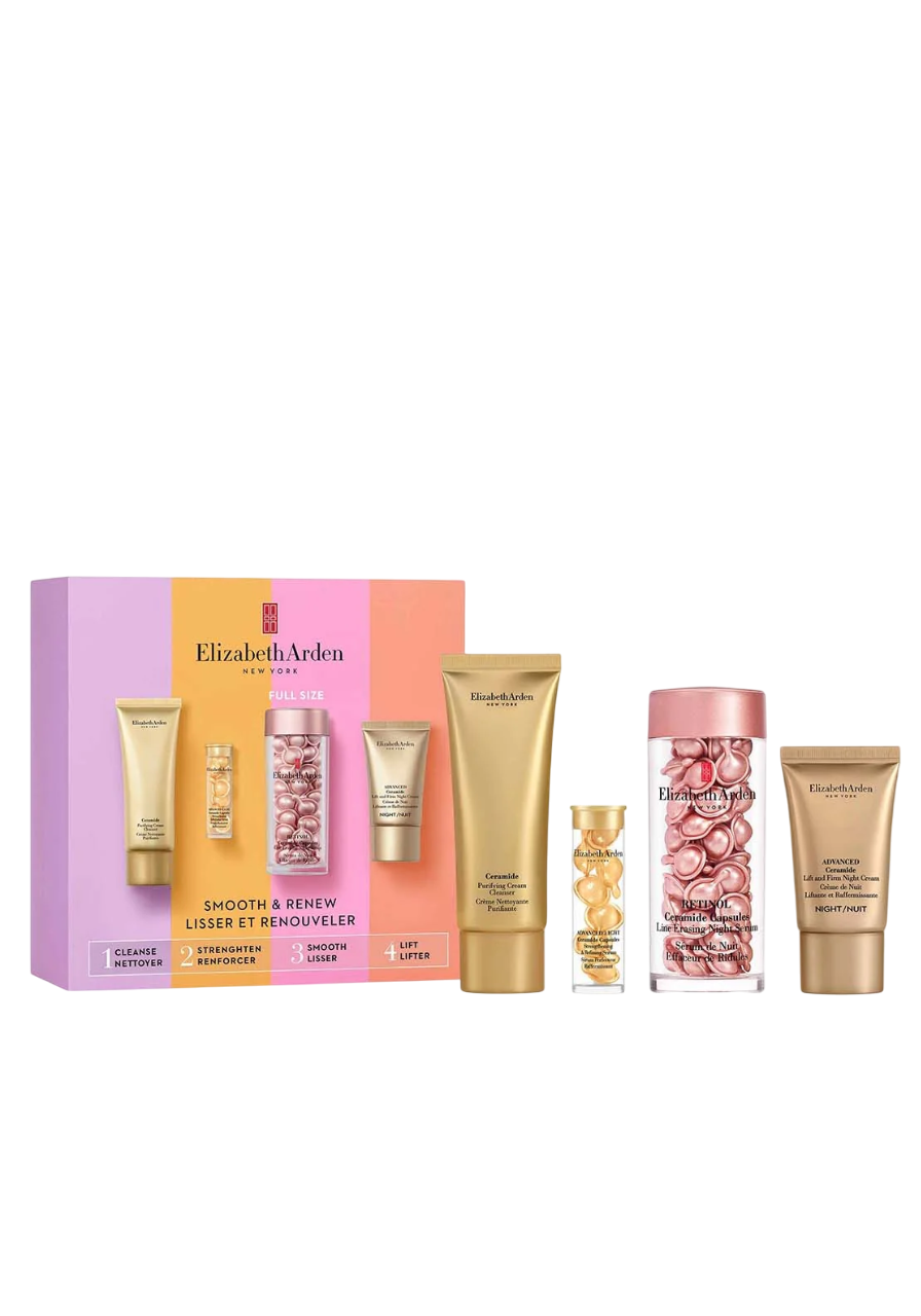 Elizabeth Arden Set Elizabeth Arden: Ceramide Eliminates Impurities – Cleansing Cream for Women, 50 ml + Advanced Ceramide, Lift & Firm, Night, Cream, For Face, 15 ml + Advanced Ceramide, Restores, Serum Capsules,…