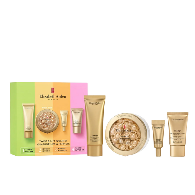 Elizabeth Arden Set Elizabeth Arden: Ceramide Eliminates Impurities – Cleansing Cream for Women, 50 ml + Advanced Ceramide, Restorative, Serum Capsules, For Face, 60 pcs + Ceramide, Retinol, Lift & Firm, Eye Cream, 5…