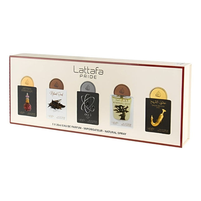 Lattafa Set Lattafa: Artisan Ethnique – Eau de Parfum for Women, 20 ml + Natural Oud, 20 ml + Tharwah Silver, 20 ml +…