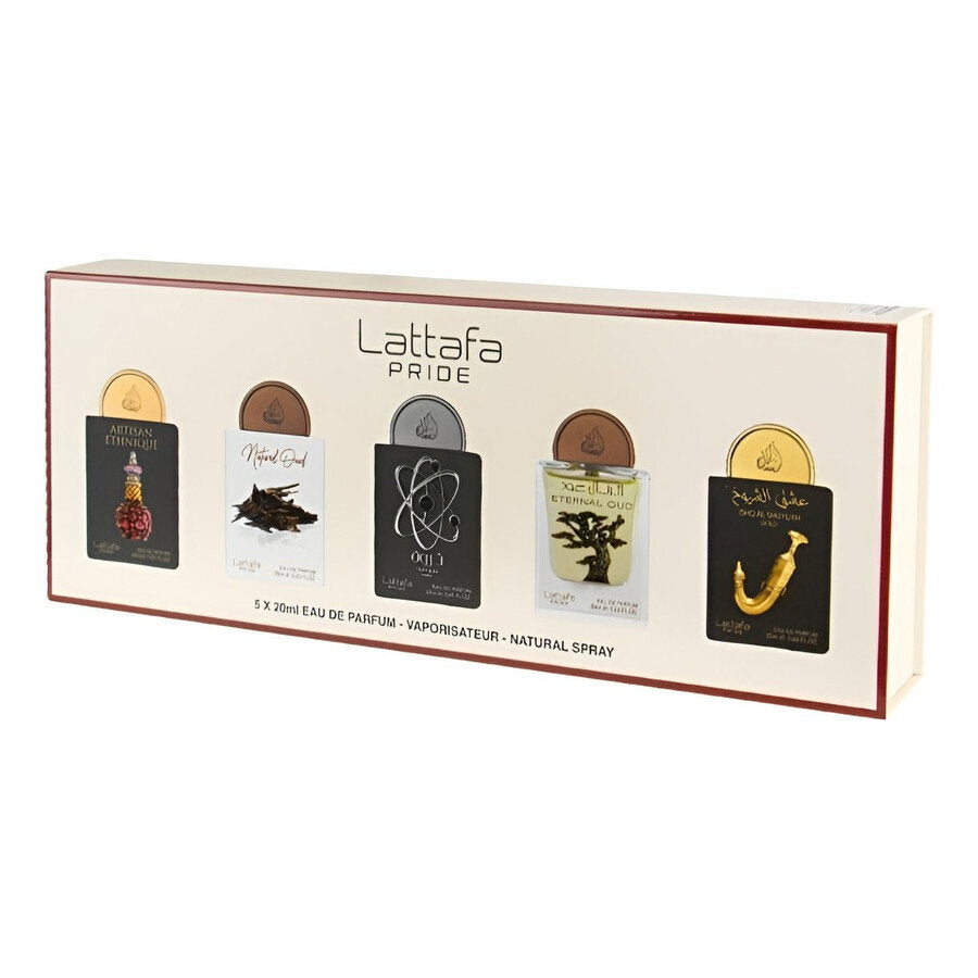 Lattafa Set Lattafa: Artisan Ethnique – Eau de Parfum for Women, 20 ml + Natural Oud, 20 ml + Tharwah Silver, 20 ml +…