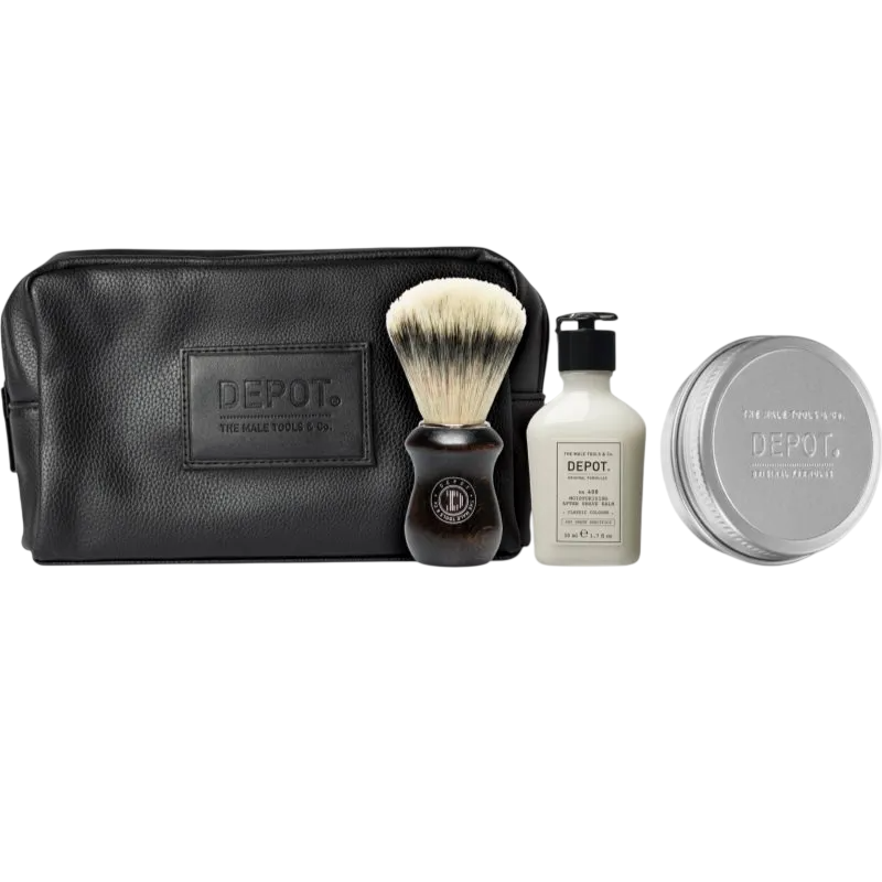 Depot Set Depot: 400 Shave Specifics No. 408 Classic Cologne – Skin Care Set for Men, Moisturizing, Aftershave Balm, 50 ml…
