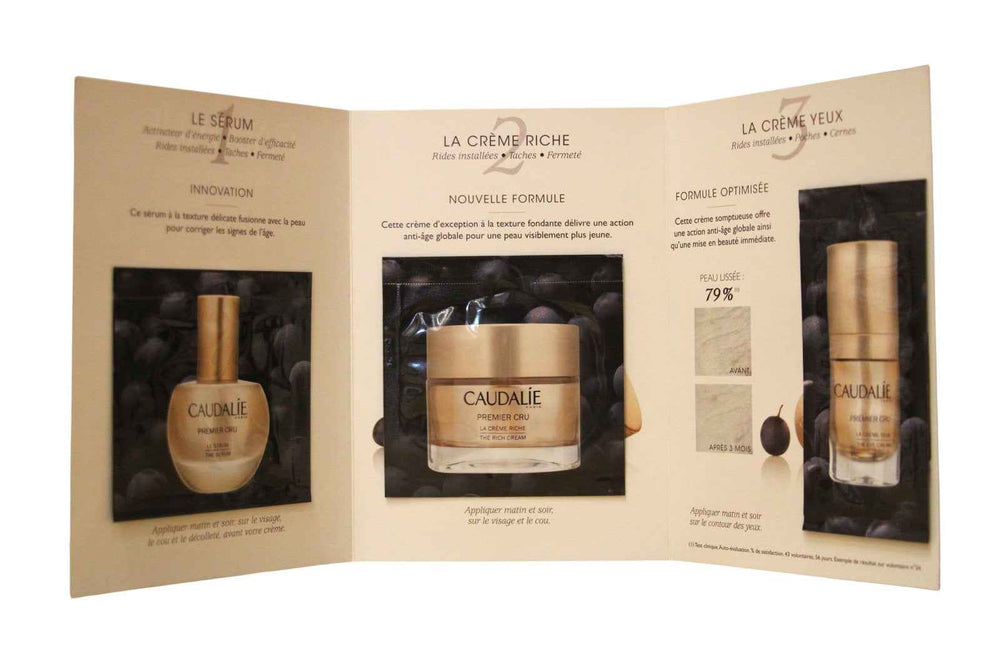 Caudalie Set Caudalie: Premier Cru Hyaluronic Acid Hydrating Day & Night – Cream Unisex, For Face, 2 ml Sample + Premier Cru, Natural, Hydrating, Day & Night, Eye Cream, 1 ml Sample + Premier Cru, Hyaluronic Acid,…