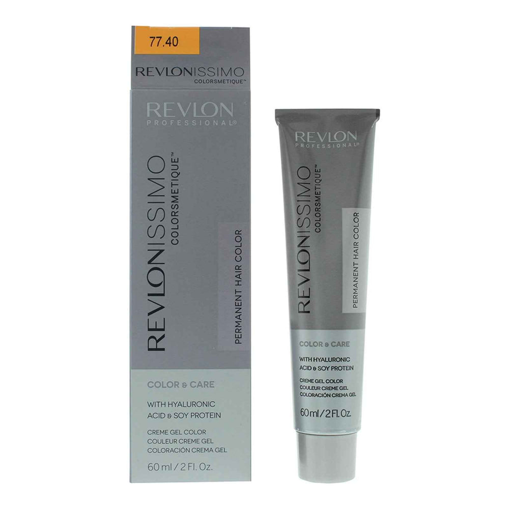 Revlon Revlonissimo Colorsmetique – Permanent Hair Dye for Women, 77.40 Intense Light Copper Hair Colour, 60 ml