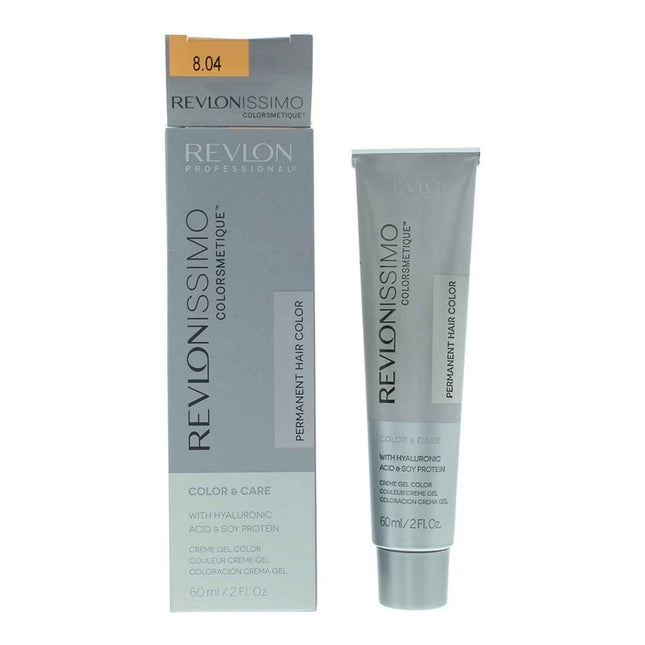 Revlon Revlonissimo Colorsmetique – Permanent Hair Dye for Women, 8.04 Light Pale Copper Blonde, 60 ml