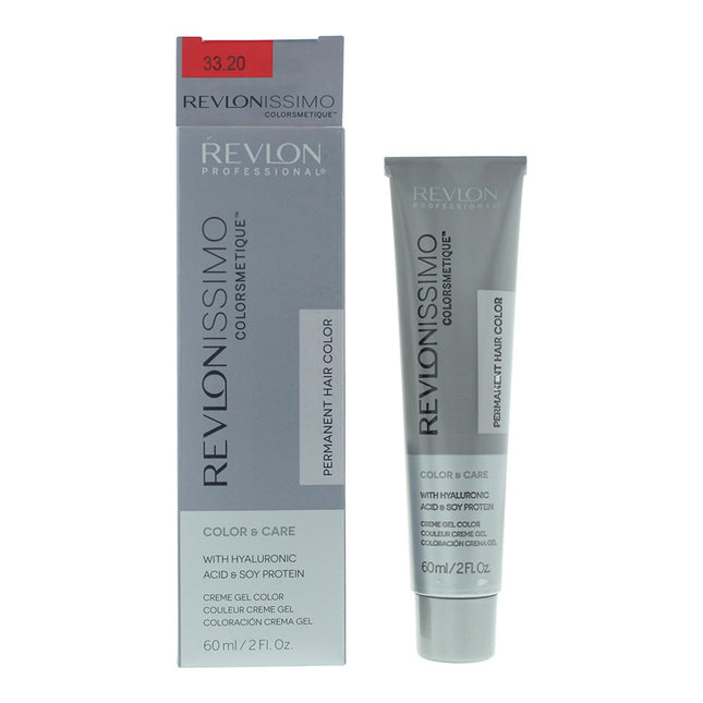 Revlon Revlonissimo Colorsmetique Soy Protein – Permanent Hair Dye for Women, 33.20 Intense Dark Burgundy, 60 ml