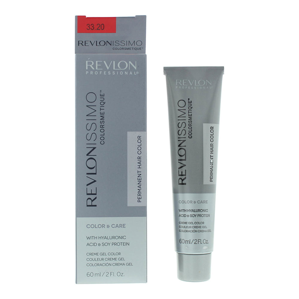 Revlon Revlonissimo Colorsmetique Soy Protein – Permanent Hair Dye for Women, 33.20 Intense Dark Burgundy, 60 ml