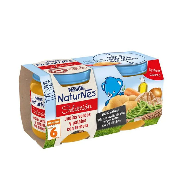 Nestle Naturnes Selección Potito Judías Verdes y Patatas Con Ternera 2 Ud, 200 g