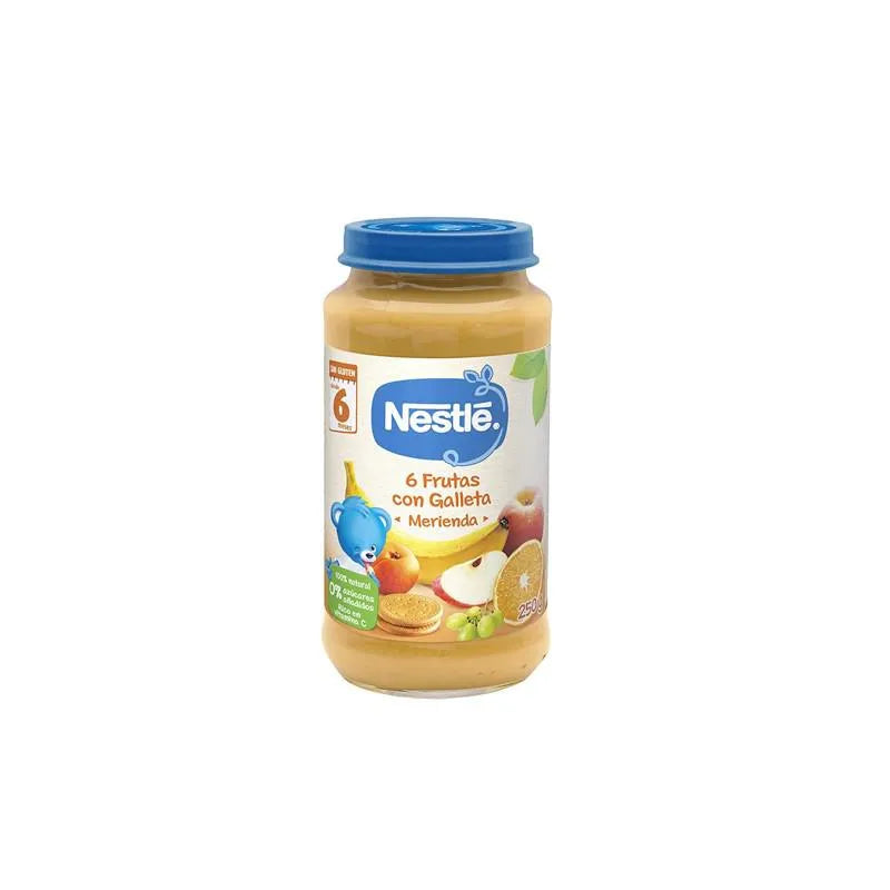 Nestle Nestlé Tarrito 6 Frutas Con Galleta Merienda 6m, 250 g