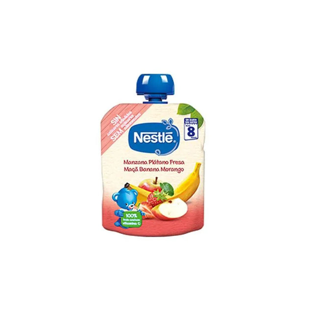 Nestle Nestlé Bolsita Manzana, Plátano y Fresa 8m, 90 g