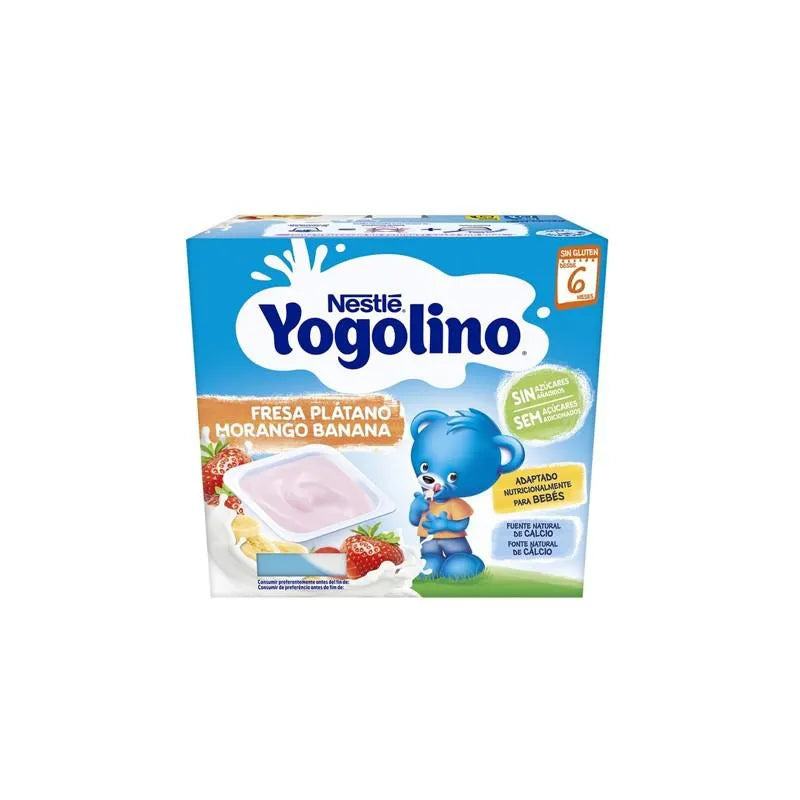 Nestle Nestlé Yogolino Fresa y Plátano 6m, 4x 100 g