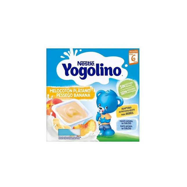 Nestle Nestlé Yogolino Melocotón y Plátano 6m, 4x 100 g