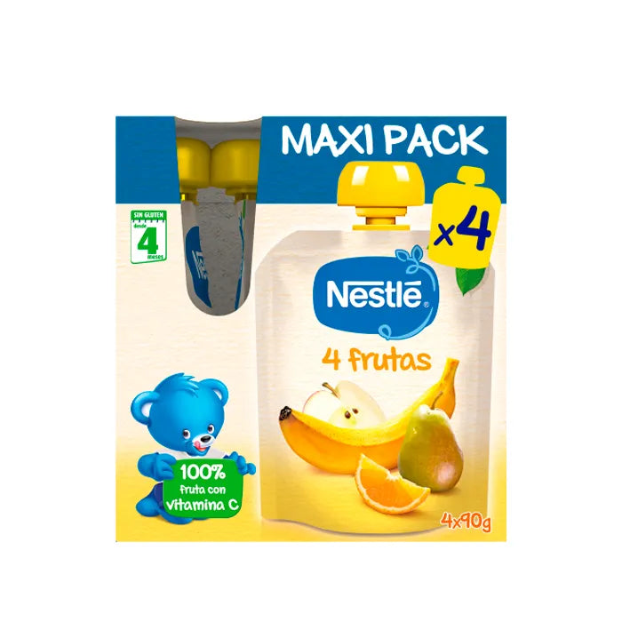 Nestle Sachet of 4 fruits 4x90 g Maxi Pack