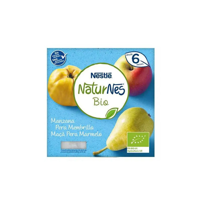 Nestle Nestlé Naturnes Bio Tarrina Manzana, Pera y Membrillo 6m, 4x 90 g