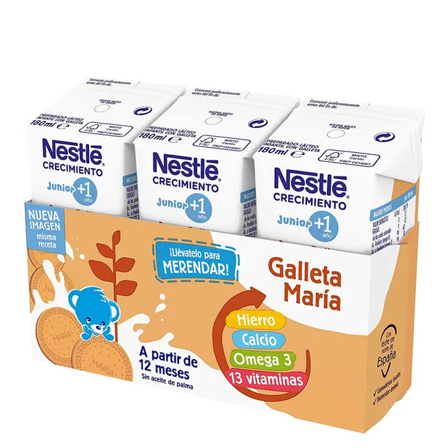Nestle Nestlé Growth Milk 1+ Biscuits, 3x180 ml
