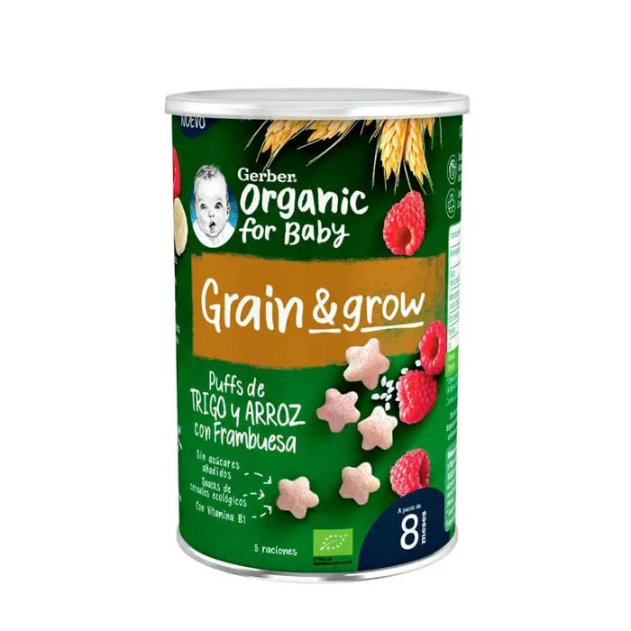Gerber Snack Organic Cereals and Raspberry, 35 g