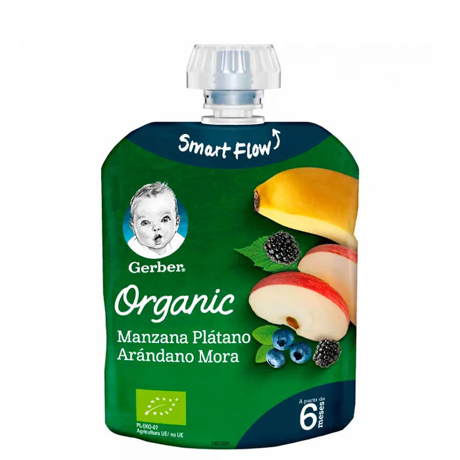 Gerber Organic Apple Banana Blueberry & Blackberry, 90 g