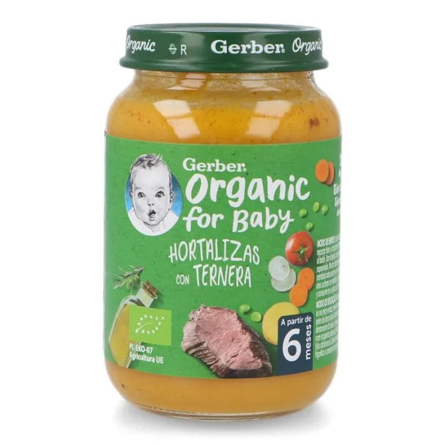 Gerber Organic Vegetables Veal 1U, 190 g