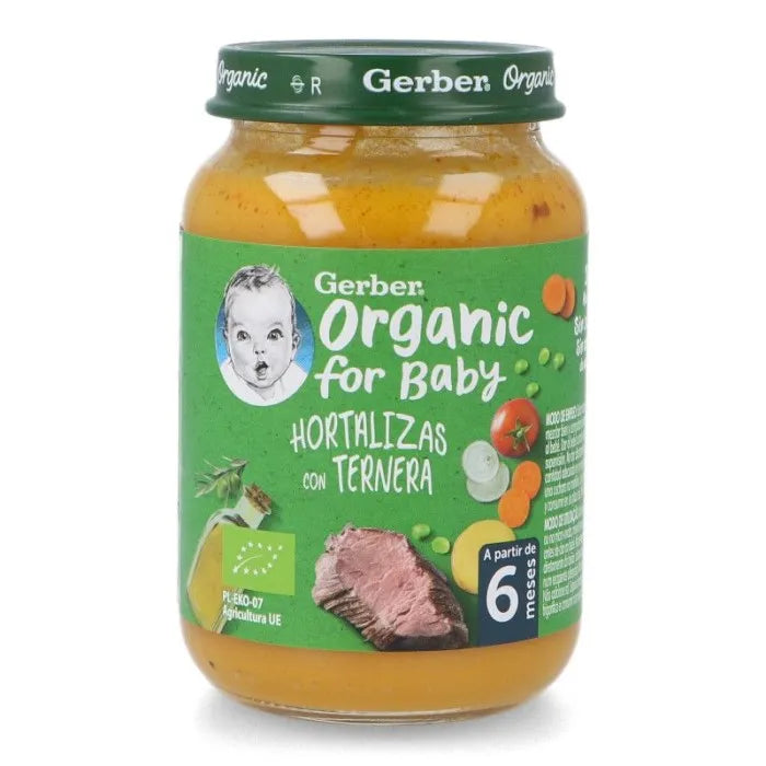 Gerber Organic Vegetables Veal 1U, 190 g