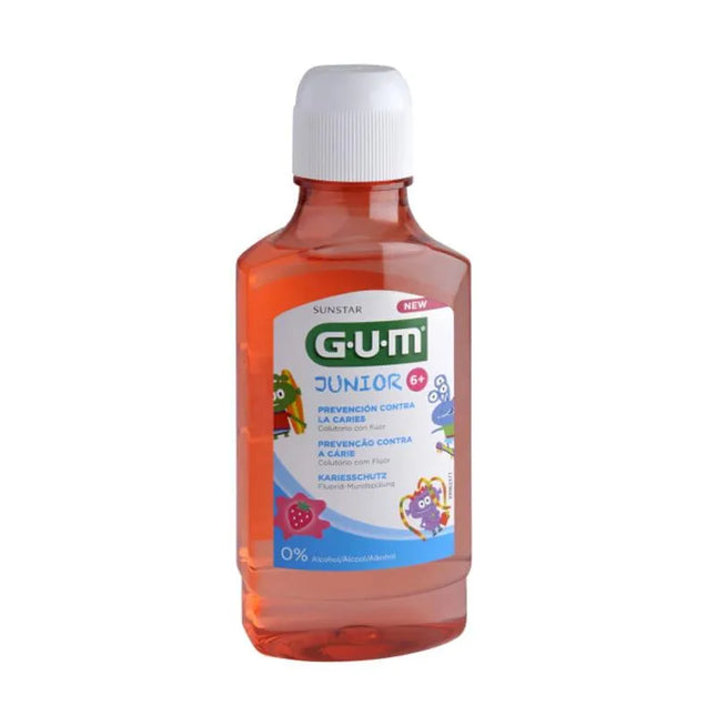 GUM Junior Colutorio Sabor Fresa 6 Años, 300 ml