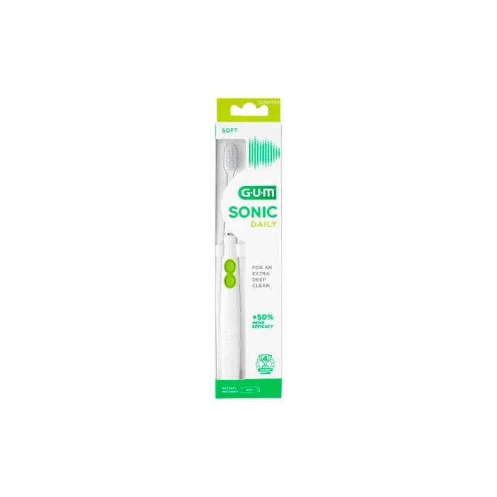 GUM Sonic Daily Battery Powered White Brush