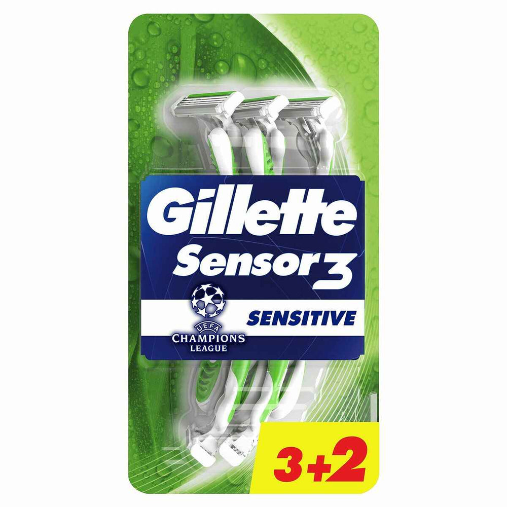 Gillette Sensor3 Sensitive Cuchilla Afeitar Desechable 5 U Unisex