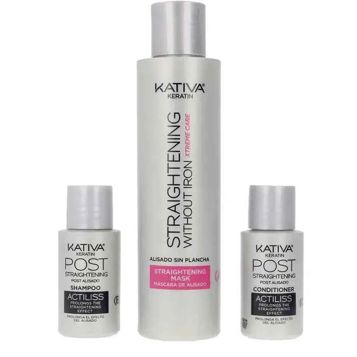 Kativa Keratin Anti-Frizz Smoothing Without Ironing Xtrem Care 30 Days Unisex, Set 3 Pieces