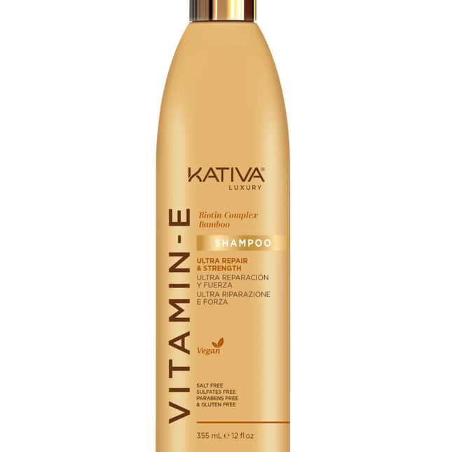 Kativa Vitamina e Biotina y Bamboo – Shampoo Unisex, 355 ml