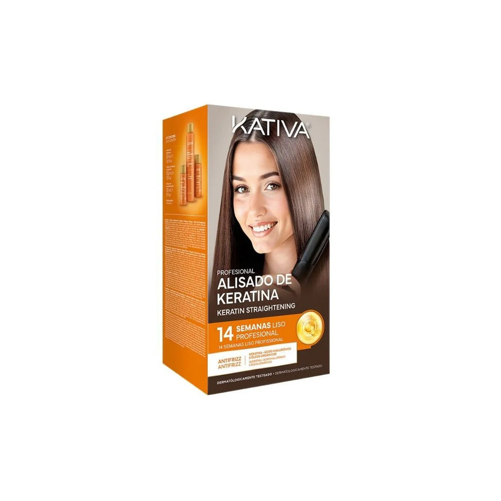 Kativa Profesional Alisado Brasileño Keratina Estuche 4 Piezas Unisex