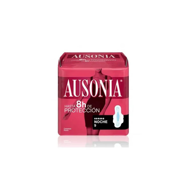 Ausonia Night With Wings Sanitary Towels, 9 Units