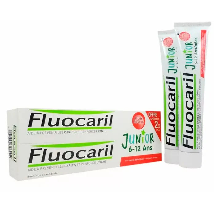 Fluocaril Junior Red Fruits Tooth Paste, 2x75 ml