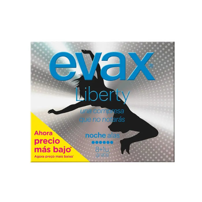 EVAX Liberty Night Normal With Wings Sanitary Towels, 12 Units