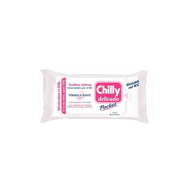 Chilly Delicado Pocket Toallitas Íntimas Fórmula Suave, 12 Units