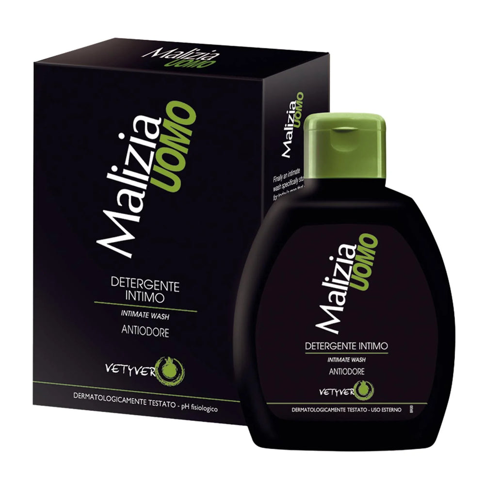 Malizia Uomo Detergente Intimo Sin Olor Unisex, 200 ml
