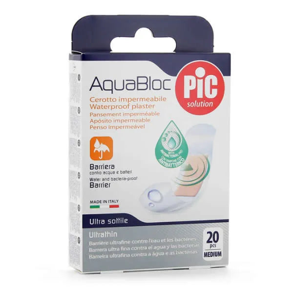 PIC Solution Pic Aquabloc With Bactericidal Adhesive Dressing 19x72mm 20uts
