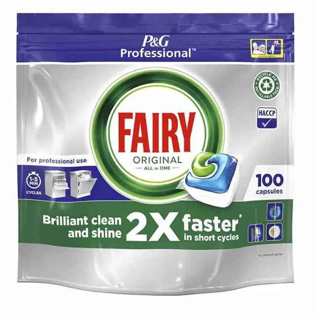 Fairy All-in-One Original Dishwasher Tablets, 100 capsules