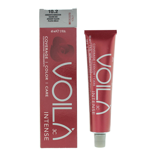 Intercosmo Voila 3C Intense – Permanent Hair Dye for Women, 10.2 Silver Ice, 60 ml