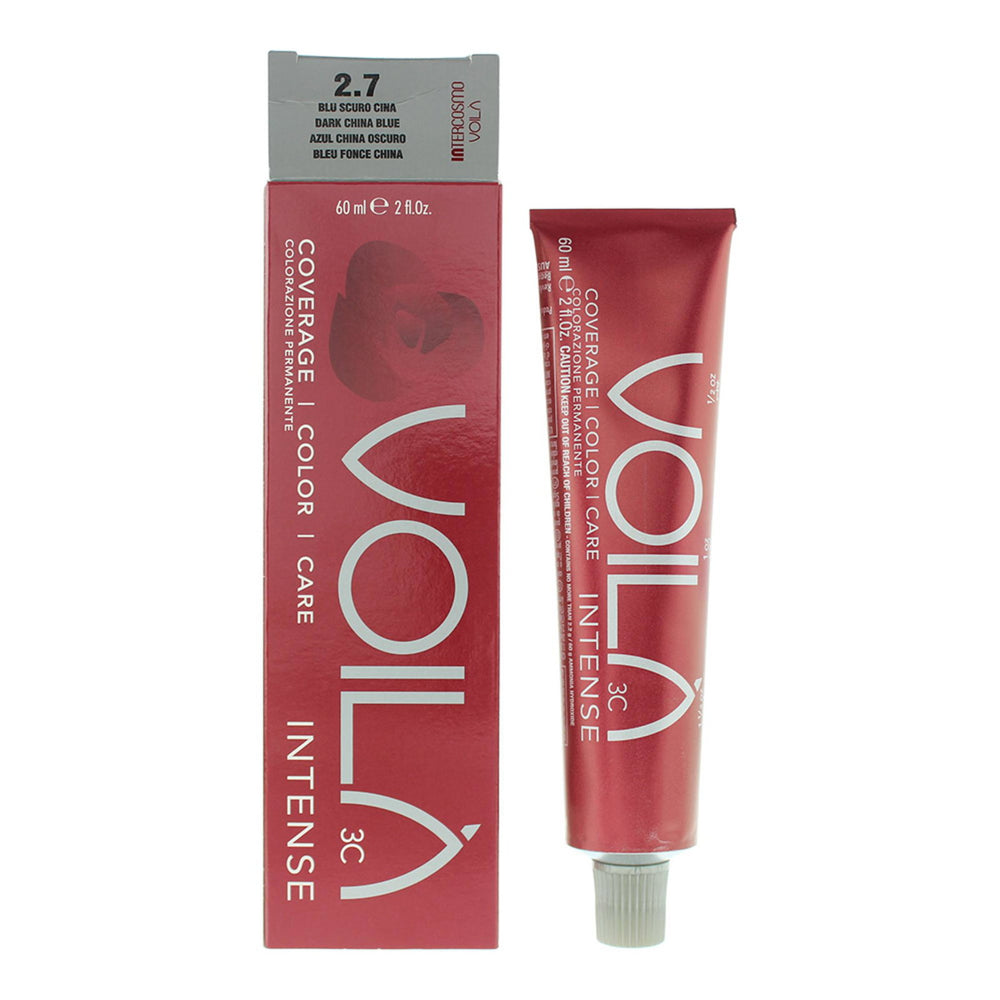 Intercosmo Voila 3C Intense Aqua – Permanent Hair Dye for Women, 2.7 Dark China Blue, 60 ml