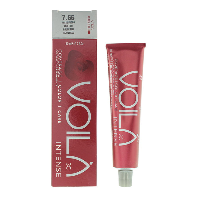 Intercosmo Voila 3C Intense – Permanent Hair Dye for Women, 7.66 Fire Red, 60 ml