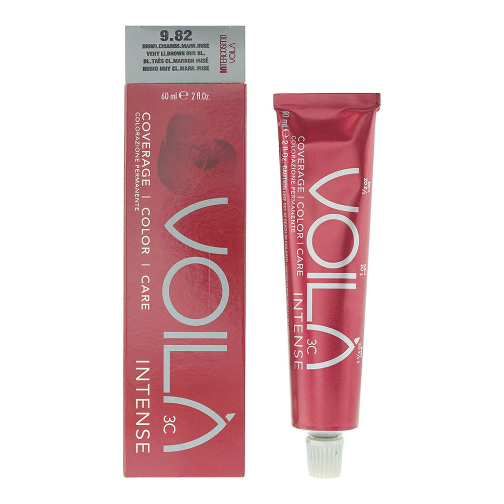 Intercosmo Voila 3C Intense – Permanent Hair Dye for Women, 9.82 Very Light Brown Iris Blonde, 60 ml