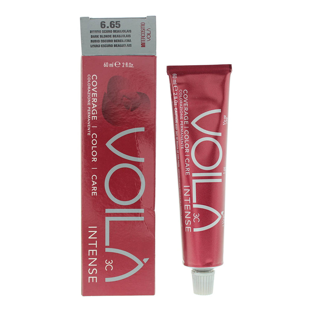 Intercosmo Voila 3C Intense – Permanent Hair Dye for Women, 6.65 Dark Blonde Beaujolais, 60 ml