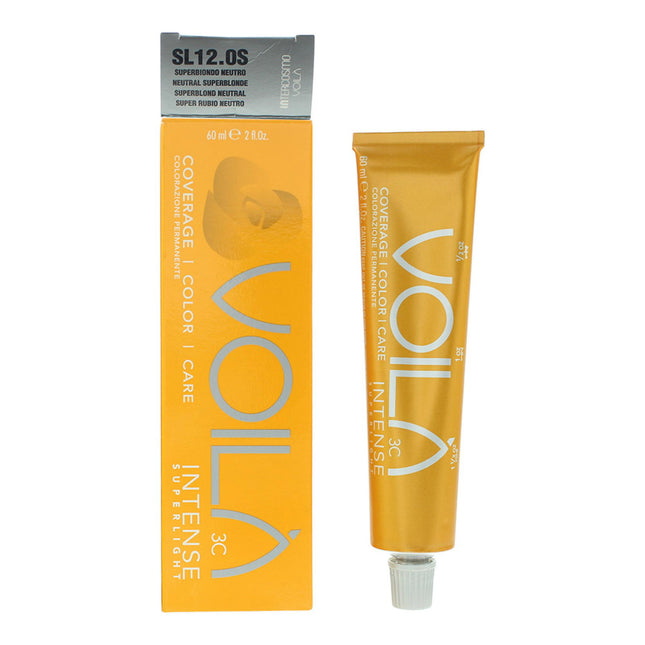 Intercosmo Voila 3C Intense – Permanent Hair Dye for Women, SL 12.OS Neutral Superblonde, 60 ml